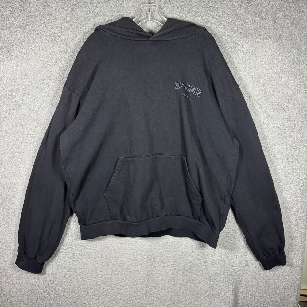 Dagne Dover Mens XXL Faded Black‎ Cotton Fleece Hoodie BTSA-011-RFLC Made in USA